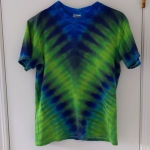 Green and Blue Tie Dye Tee